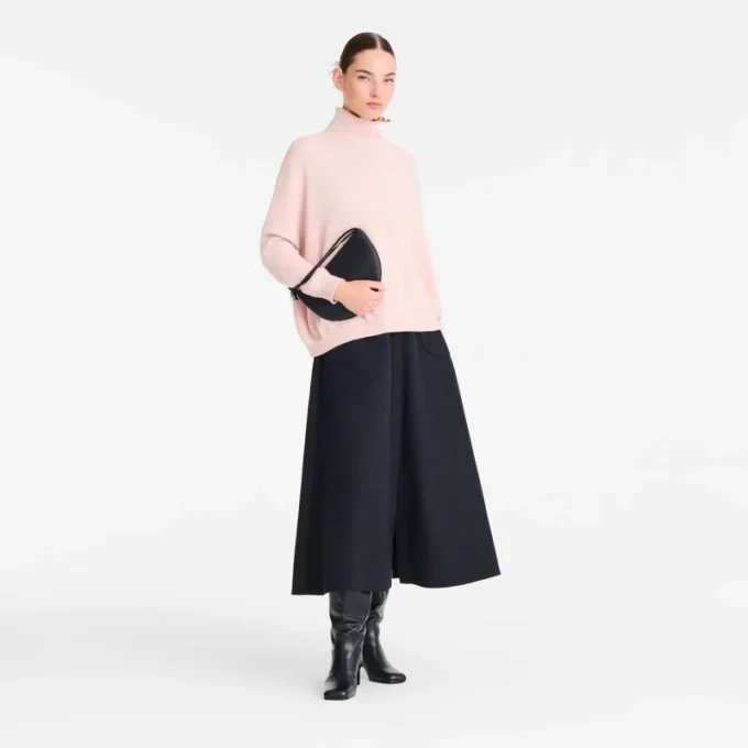 Negro – Bolso de mano Le Roseau de piel