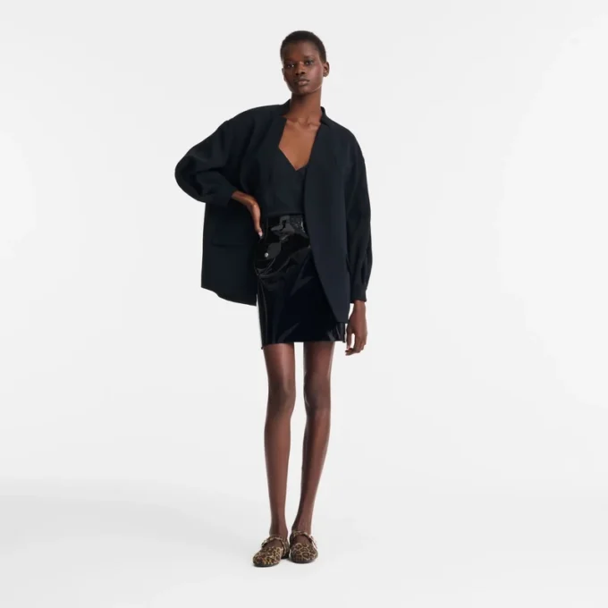 Negro – Chaqueta de crepé