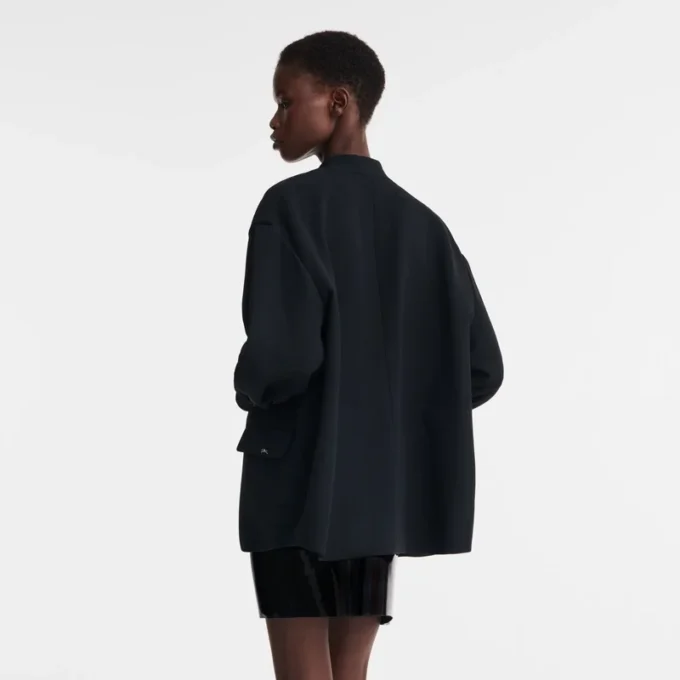 Negro – Chaqueta de crepé