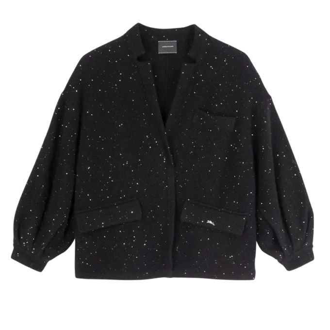 Negro – Chaqueta kimono de punto
