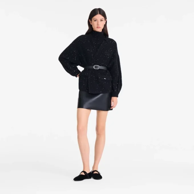 Negro – Chaqueta kimono de punto