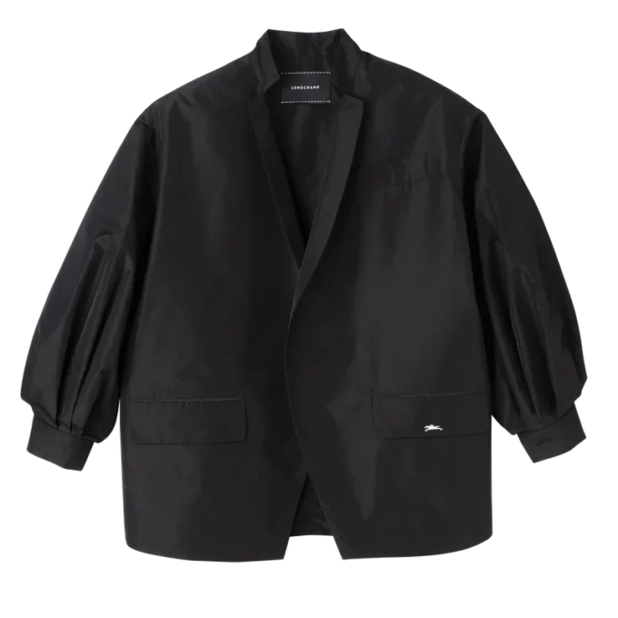 Negro – Chaqueta kimono de tafetán técnico