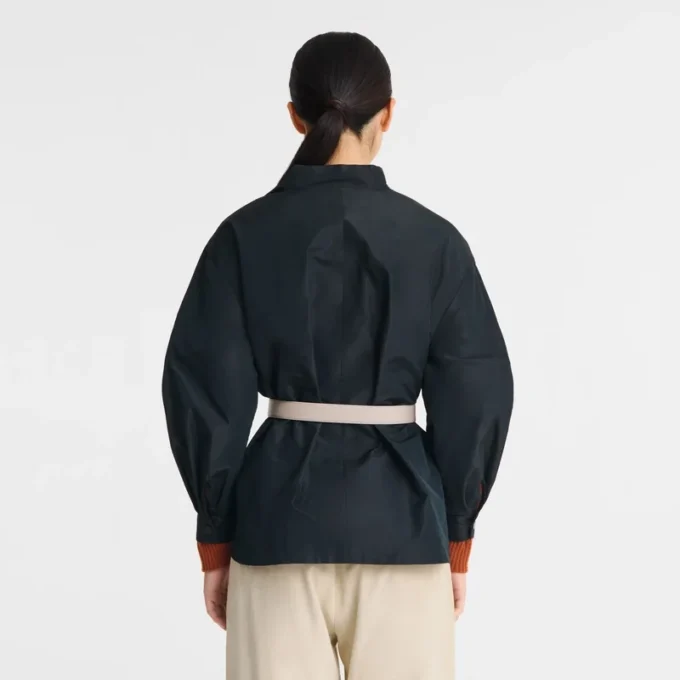 Negro – Chaqueta kimono de tafetán técnico