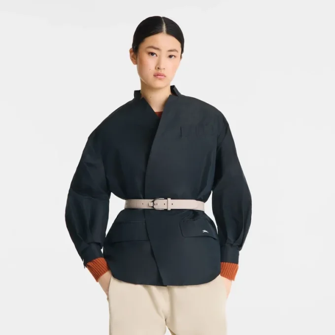 Negro – Chaqueta kimono de tafetán técnico
