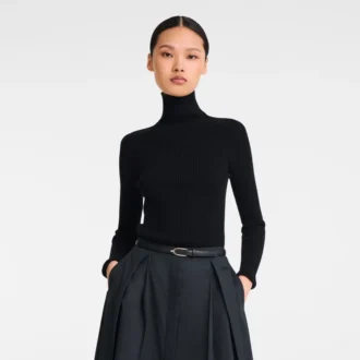 Negro – Cinturón de piel para mujer