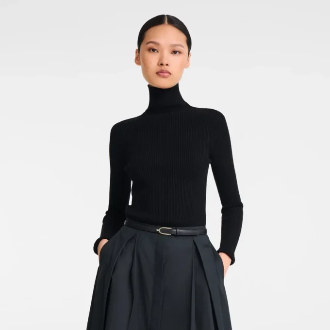 Negro – Cinturón de piel para mujer