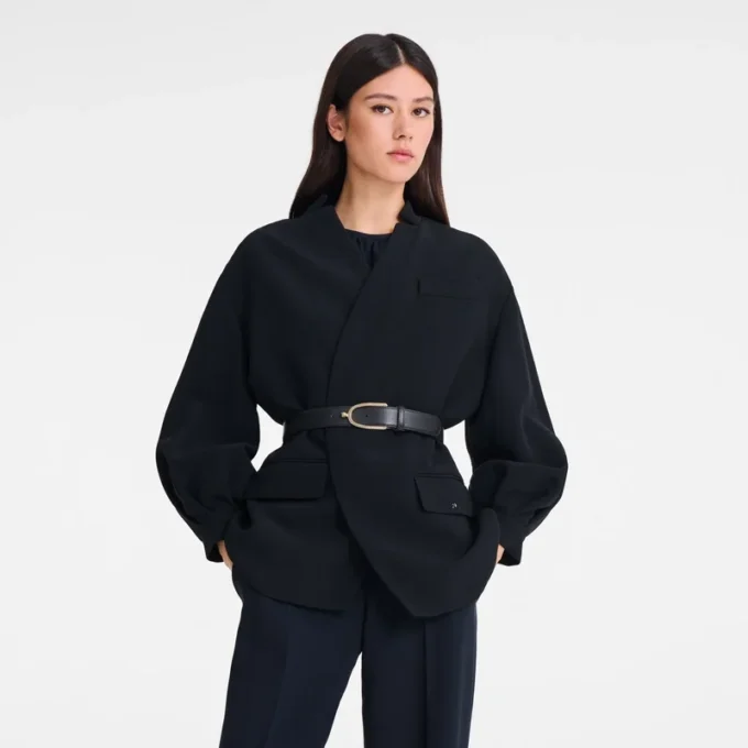Negro – Cinturón de piel para mujer