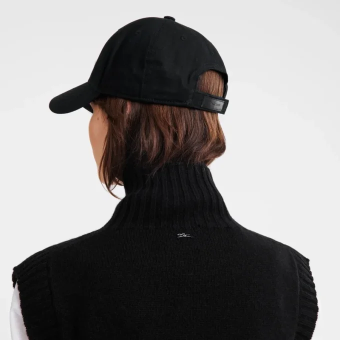 Negro – Gorra de algodón orgánico liso