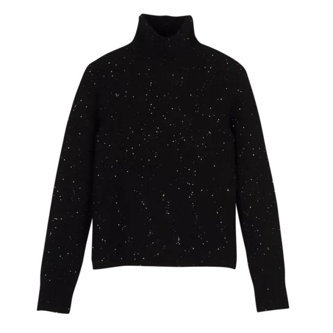 Negro – Jersey de cuello alto de punto