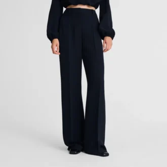 Negro – Pantalones de crepé