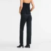 Negro – Pantalones de satén técnico