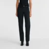 Negro – Pantalones de satén técnico
