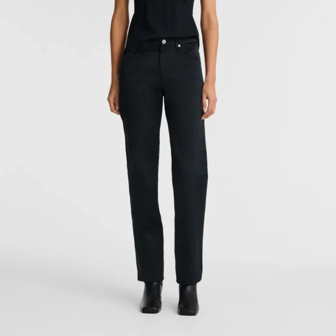 Negro – Pantalones de satén técnico