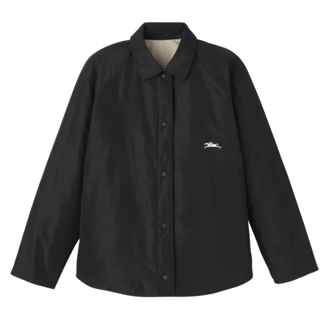 Negro/Papel – Tafetán técnico Blusón acolchado