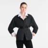 Negro/Papel – Tafetán técnico Blusón acolchado