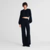 Negro – Pantalones de crepé