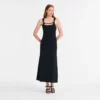 Negro – Vestido largo de crepé