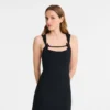 Negro – Vestido largo de crepé