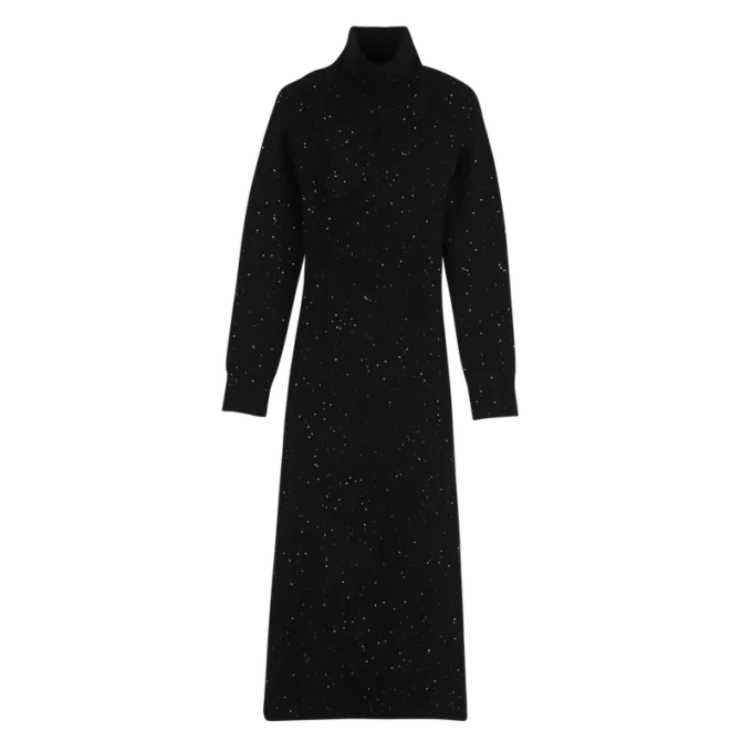 Negro – Vestido largo de punto