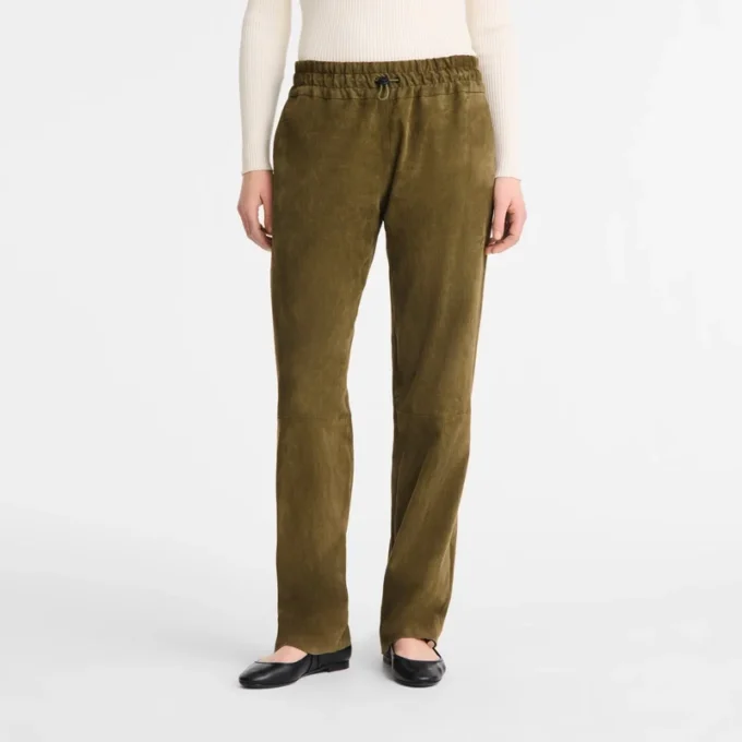 Pantalones rectos de piel