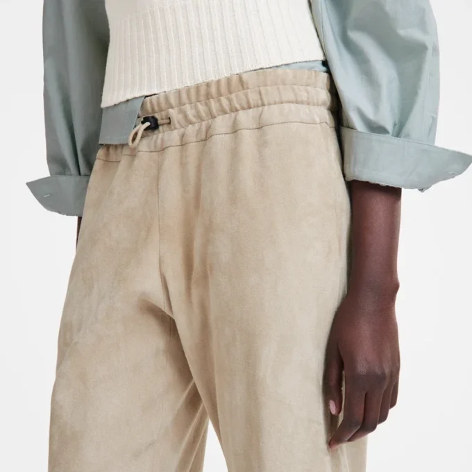 Pantalones rectos de piel