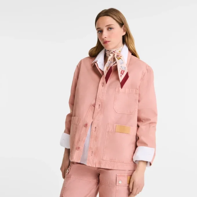 Pink Tea – Chaqueta de algodón sobreteñido
