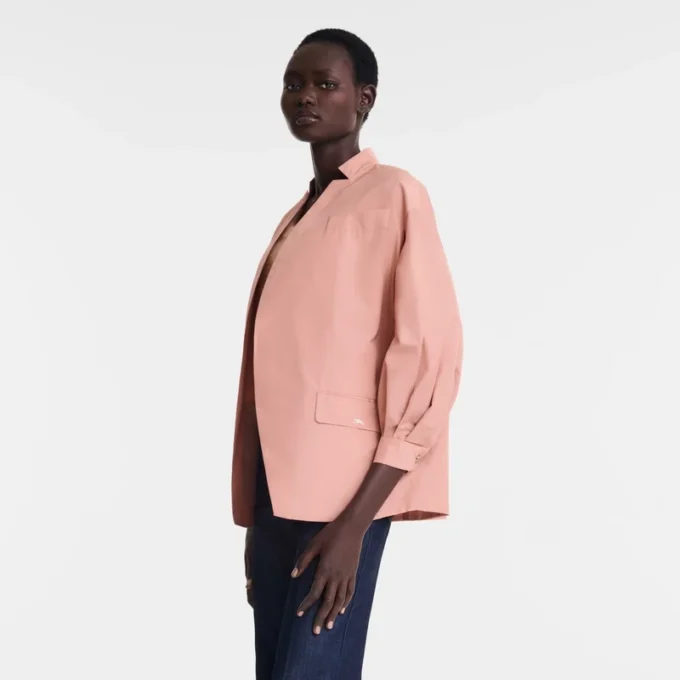 Pink Tea – Chaqueta kimono de tafetán técnico