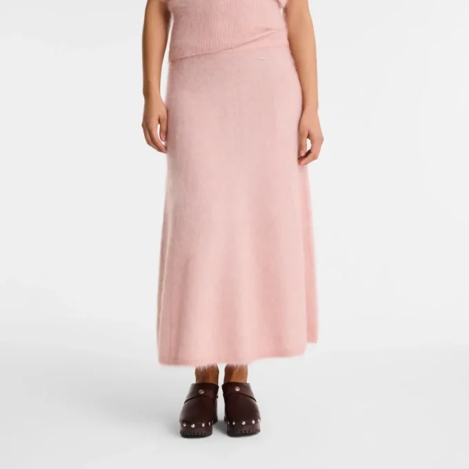 Pink Tea – Falda midi de punto