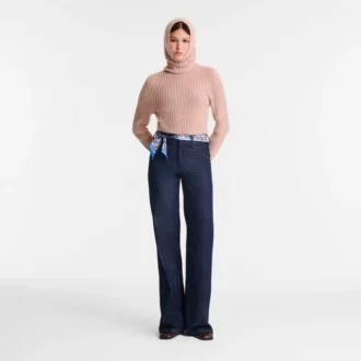 Pink Tea – Jersey de cuello alto de punto