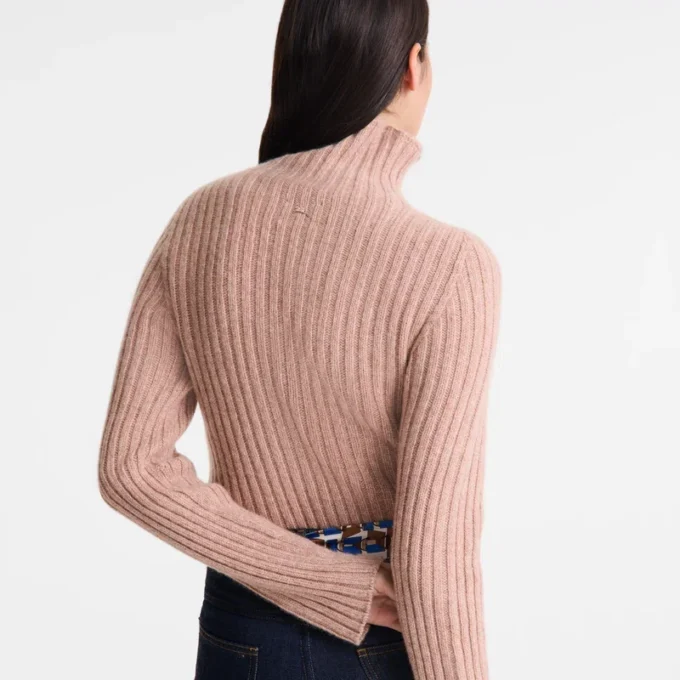 Pink Tea – Jersey de cuello alto de punto