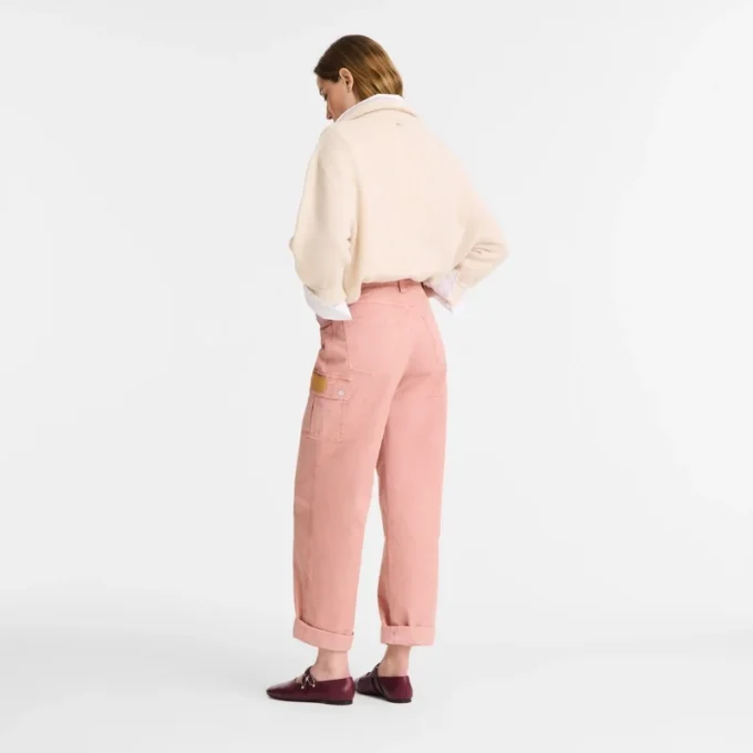 Pink Tea – Pantalones de algodón sobreteñido