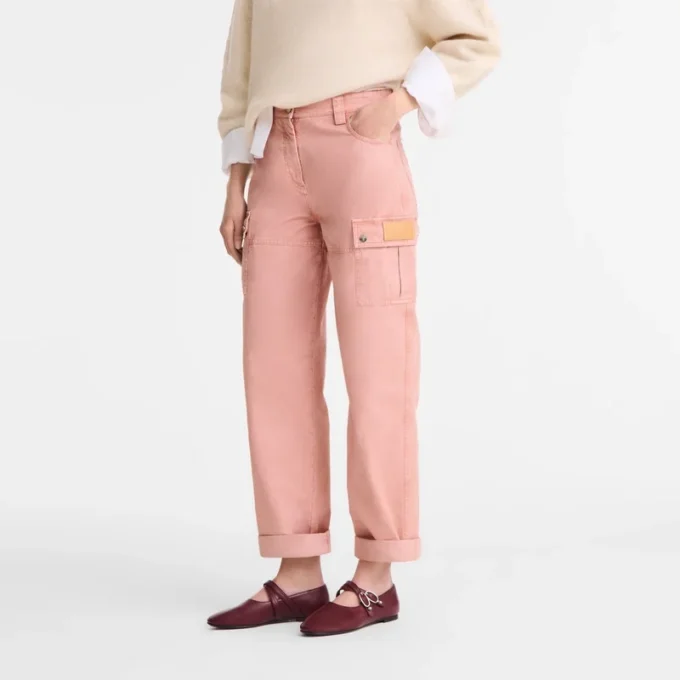 Pink Tea – Pantalones de algodón sobreteñido