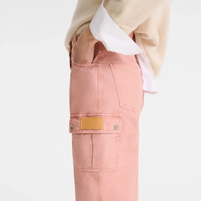 Pink Tea – Pantalones de algodón sobreteñido