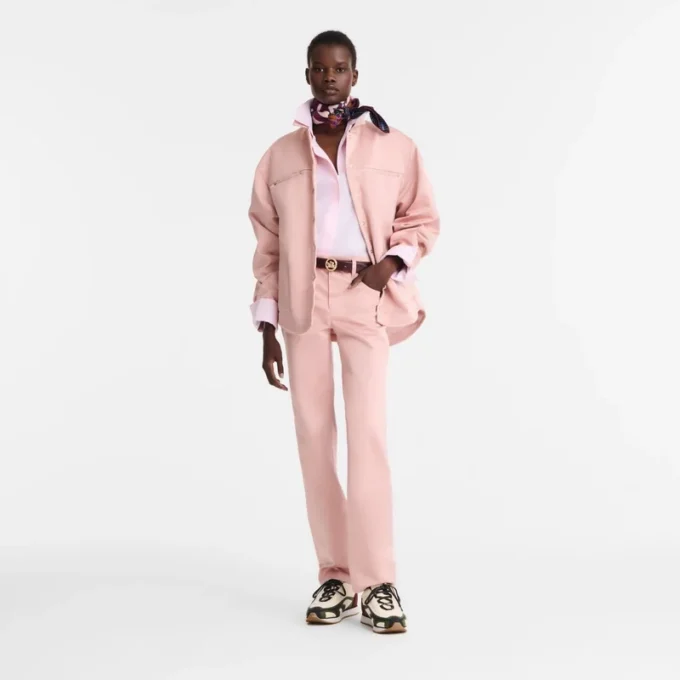 Pink Tea – Pantalones de satén técnico