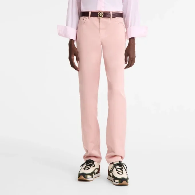 Pink Tea – Pantalones de satén técnico