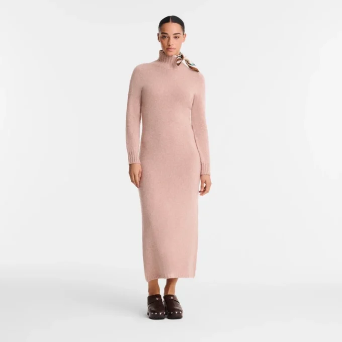 Pink Tea – Vestido largo de punto