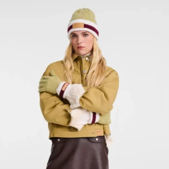 Pistacho/Burdeos – Gorro de punto