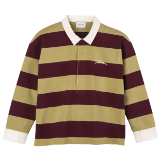 Pistacho/Burdeos – Polo de jersey a rayas