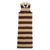 Pistacho/Burdeos – Vestido polo de jersey a rayas