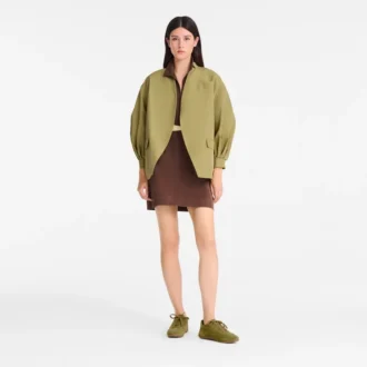 Pistacho – Chaqueta kimono de tafetán técnico