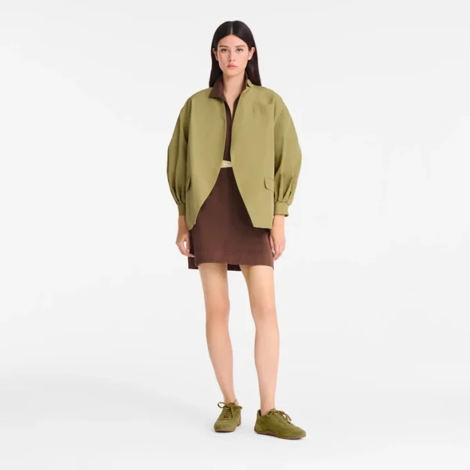 Pistacho – Chaqueta kimono de tafetán técnico