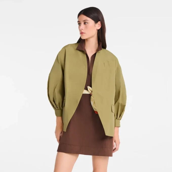 Pistacho – Chaqueta kimono de tafetán técnico