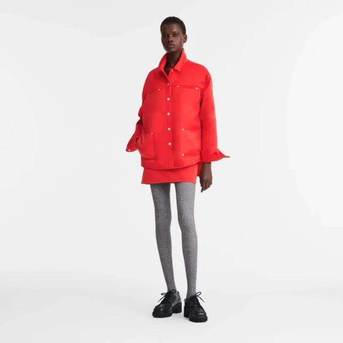 Rojo – Camisa de satén técnico