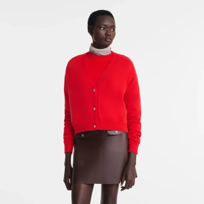 Rojo – Cárdigan de punto