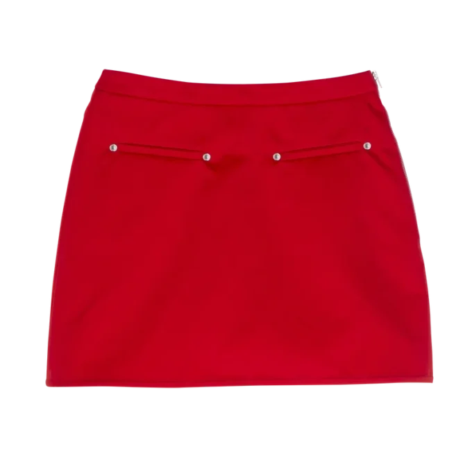 Rojo – Falda de satén Techno