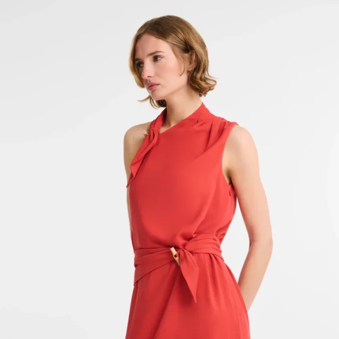 Rojo – Vestido de gabardina