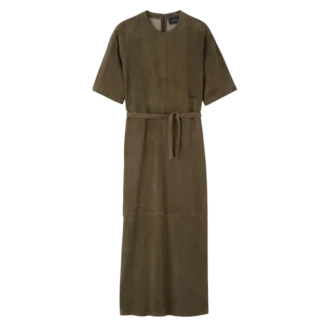 Vestido largo de cuero