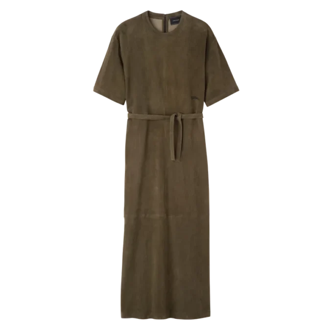 Vestido largo de cuero